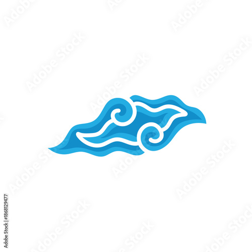 Indonesian mega cloudy batik motif vector illustration.