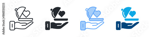 Dinner Icon Set Multiple Style. Designed In Outline, Blue, Glyph, Dual Tone