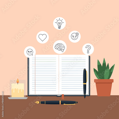 A cheerful digital illustration of a birthday cake with a lit candle on top of a laptop, symbolizing celebration and joy in a modern setting.