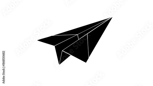 A simple, modern image of a black paper airplane flying through the air, symbolizing freedom and travel
