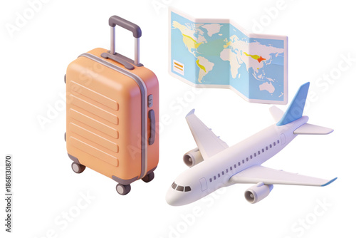 3D Travel and Tourism Vacation Concept