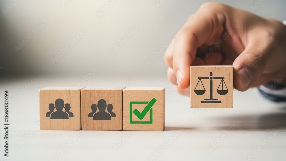 Naklejka premium Ensuring fairness and equality in legal processes and human resource selection