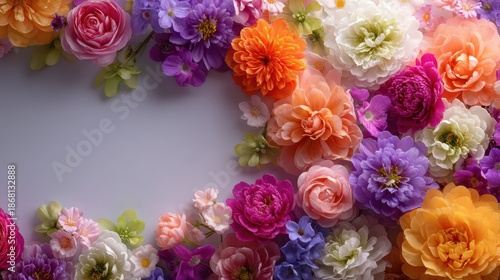 Wallpaper Mural Vibrant Colorful Floral Background with Elegant Blooms & Copy Space, Flowers Torontodigital.ca