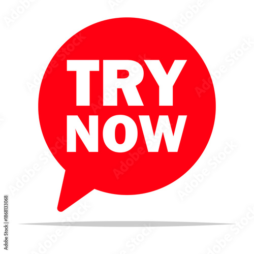 Try now round speech bubble vector isolated illustration