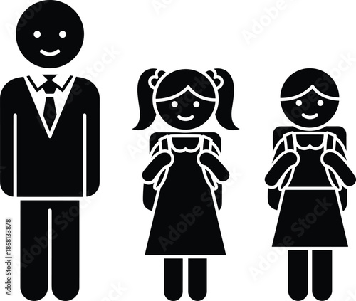 Set of School Student and Teacher Silhouette Icons Vector IllustrationSet of School Student and Teacher Silhouette Icons Vector IllustrationSet of School Student and Teacher Silhouette Icons Vector Il