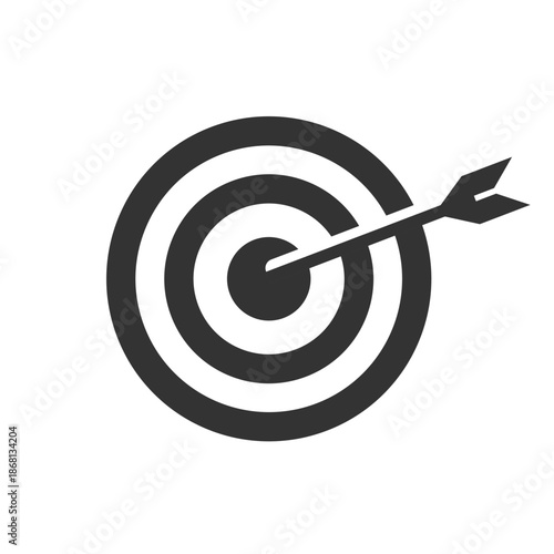 Archery target icon isolated flat style design.