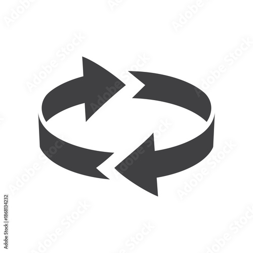 Rotation or circular arrows icon isolated flat style design.