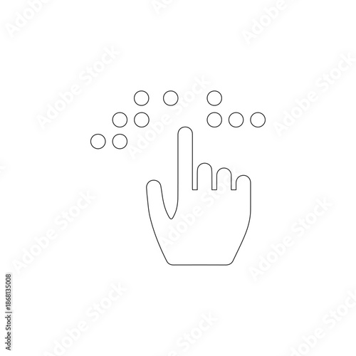 Braille icon in vector art illustration outline World Braille Day