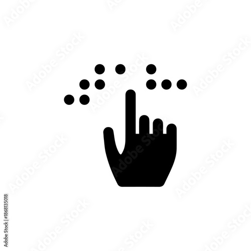 Braille icon in vector art illustration outline World Braille Day