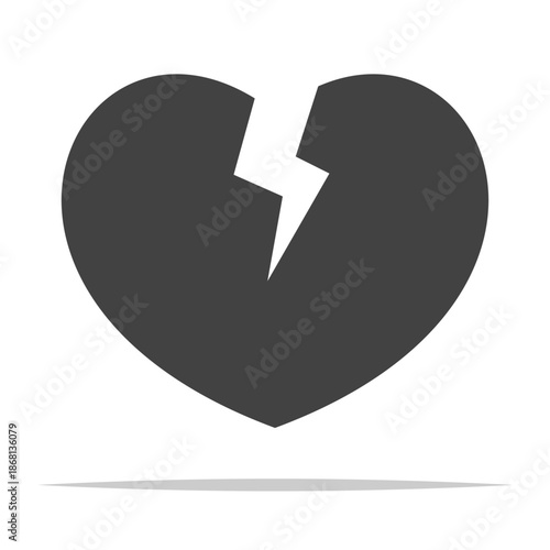 Broken heart icon transparent vector isolated