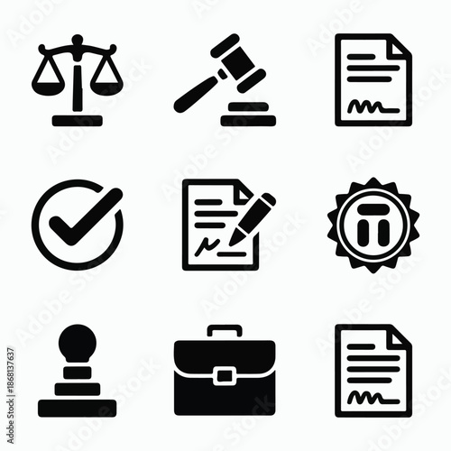Regulatory Compliance and Document Certification Icon Pack