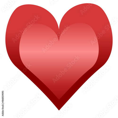 A shiny red gradient heart with smooth highlights, symbolizing passion, romance, and timeless love in a classic Valentine’s Day style.