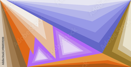Composition of geometric planes and shapes in various colors as a background design for visual art or motif for disposable art.