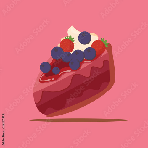 Gourmet Cake Slices Set Featuring Strawberry, Chocolate Cherry, Blueberry, and Birthday Vanilla Flavors