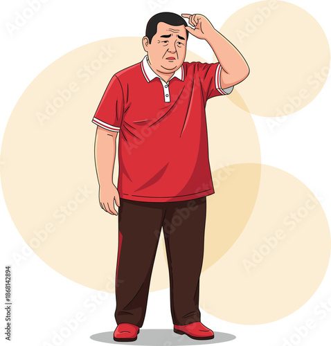 Confused Man Scratching Head Illustration for Problem Solving and Memory LossConfused Man Scratching Head Illustration for Problem Solving and Memory Loss