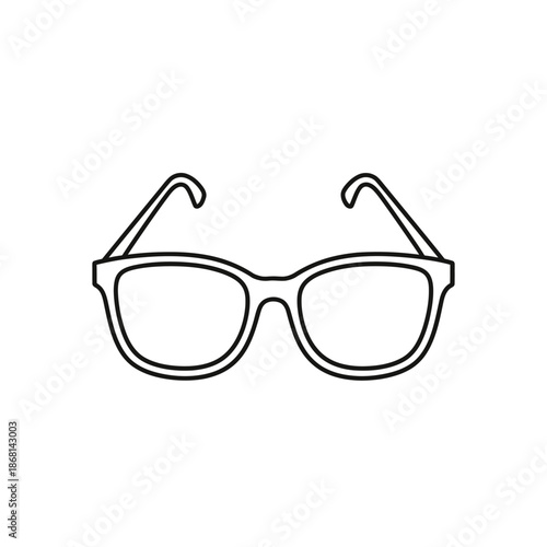 Minimalist vector illustration of eyeglasses on white background