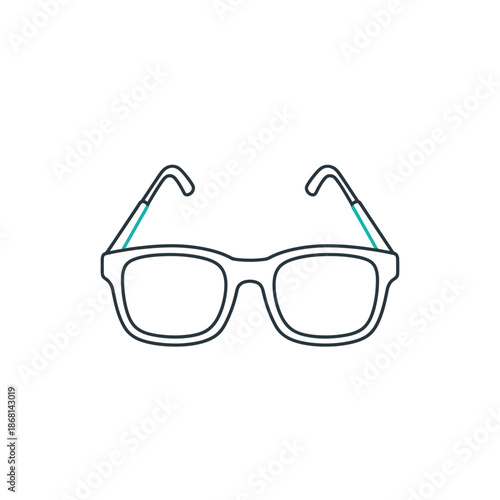 Modern Eyeglasses Icon - Simple Line Art Design