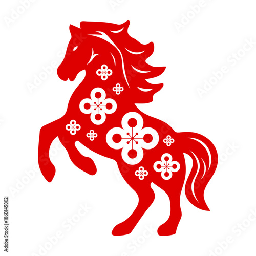 Chinese Zodiac Year of Horse Vector Illustration