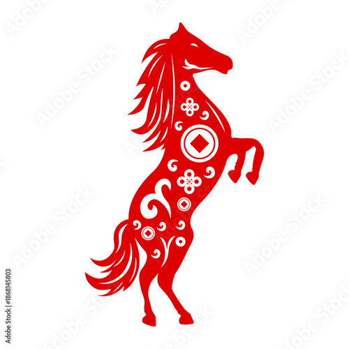 Chinese Zodiac Year of Horse Vector Illustration