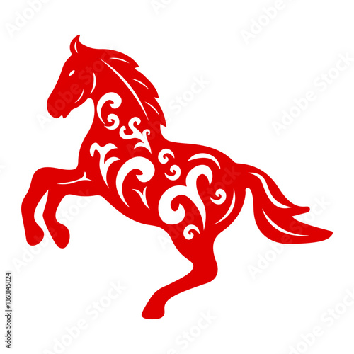 Chinese Zodiac Year of Horse Vector Illustration