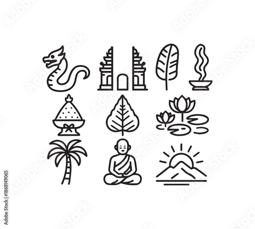 Diverse Collection of Spiritual and Cultural Icons from Southeast Asia