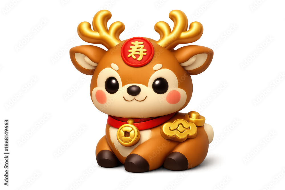 Obraz premium Charming prosperous deer icon for festive celebrations and joyful designs