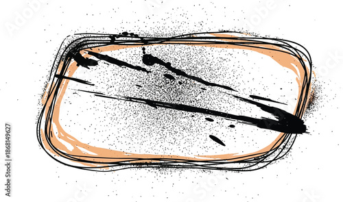 Hand drawn grunge textured text box frames set with uneven rough jagged edge. Ink pen rectangles squares circles ovals collection. Retro vintage aged distressed vector banners borders templates