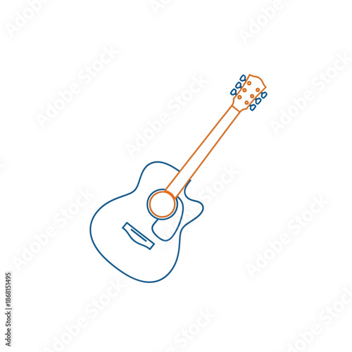 Acoustic Guitar Outline Vector Illustration