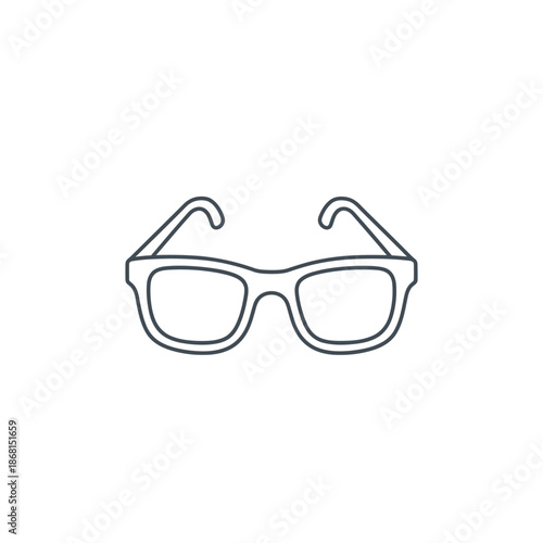 Modern Eyewear Icon - Simple Line Art Glasses Silhouette