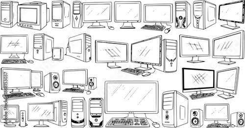 Vintage Computer Collection: Towers, Monitors, Keyboards, and Speakers