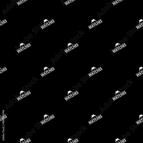 Wristwatch design seamless pattern isolated on black background