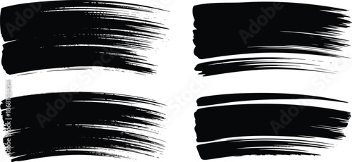 set of black and white paint brushes