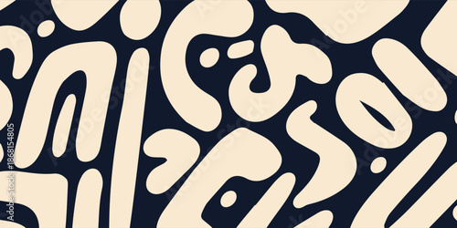 Abstract organic shapes pattern on dark background.