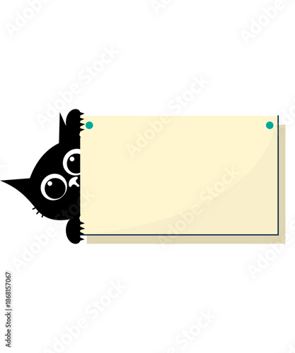 Cute cartoon creature peeking around a stack of blank beige sticky notes pinned with small teal thumbtacks for reminders
