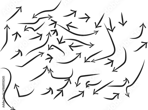 A set of arrows seamless black and white vector pattern design featuring a cartoon illustration of a man with hair alongside a lion and a flying bird silhouette drawing with wings in nature