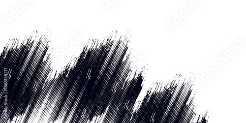 Dots halftone white and dark blue vector line color pattern gradient grunge texture background. grunge brush strokes ink paint isolated on white background. modern