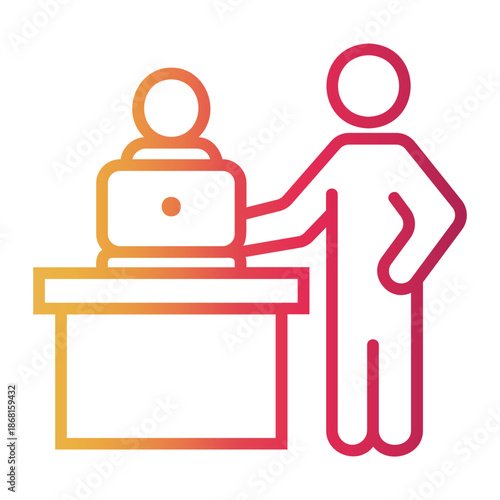 job training Line Gradient Icon