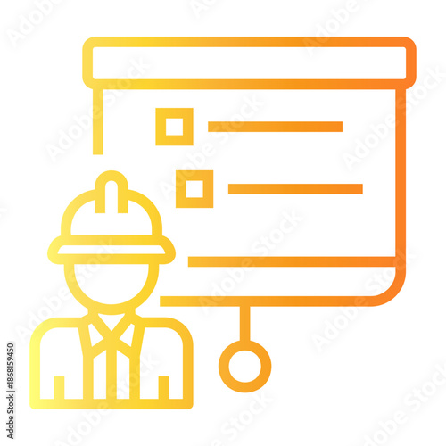job training Line Gradient Icon