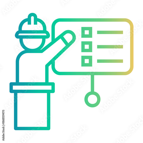job training Line Gradient Icon