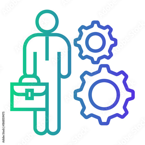 job training Line Gradient Icon