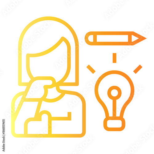 job training Line Gradient Icon