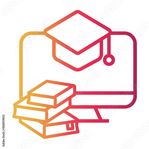 job training Line Gradient Icon