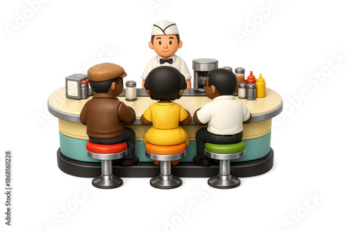 Sit-in protest at diner counter: iconic representation of social justice and equality for activism design