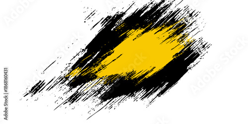 yellow black watercolor brush painting with halftone graphic artistic grunge graphic element