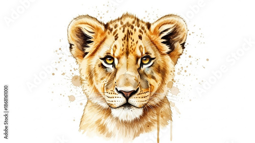 Majestic lioness portrait with intense gaze and golden eyes