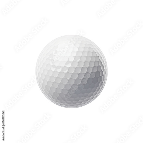 White Golf Ball with Dimpled Texture White Studio Shot