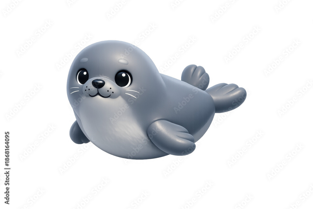 Fototapeta premium Charming arctic seal icon for kids' winter design and wildlife illustrations
