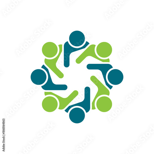 rotating successful people community logo design