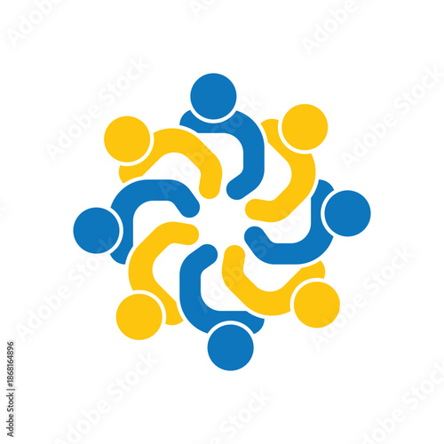 rotating successful people community logo design