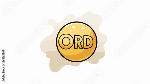 A stylized fried egg with the letters "ORD" prominently displayed on its yolk